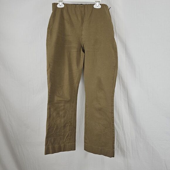EVERLANE The Side-Zip Stretch Cotton Work Pants Size 6 KHAKI - Picture 1 of 7